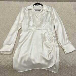 Satin Zara long sleeved mini shirt dress